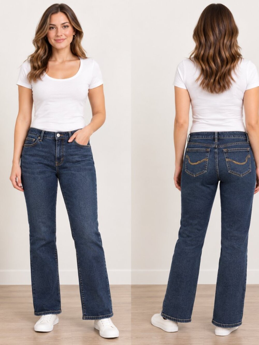 Denver Hayes Women’s Size 4 Blue Jeans Straight Leg Stretch Denim Casual Pants